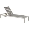 Image de Beliani - Transat De Jardin En Aluminium Et Bois Composite Gris Dossier Réglable En 4 Nardo
