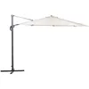 Image de Parasol De Jardin 300 Cm En Aluminium Et Tissu Blanc Cassé À Manivelle Savona