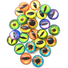 Image de EDUPLAY 370142 Yeux de dragon multicolores, Ø 2,5 x 0,5 cm env. 10 designs différents, multicolore, 30 pièces (1 set)