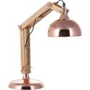 Image de BELIANI Lampe de bureau en métal cuivré et bois 53 cm bras et abat-jour réglable câble avec interrupteur look industriel