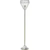 Image de BELIANI Lampadaire laiton métal 160 cm lampe à ampoule lampe en forme de diamant aspect marbre câble avec interrupteur lampe à arc design moderne