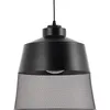 Image de BELIANI Lampe suspendue en forme de cloche en métal noir avec un effet de filet. Style vintage minimaliste