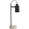 Image de BELIANI Lampe de bureau métal noir base en béton 37 cm abat-jour réglable câble avec interrupteur look industriel