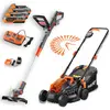 Image de Set de jardinage FUXTEC 20V : débroussailleuse + tondeuse, batterie et chargeur