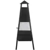 Image de Cheminée De Jardin En Acier Noir 41 X 41 X 100 Cm Avec Accessoires, Braséro Au Design Traditionnel Et Minimaliste Beliani