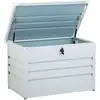 Image de Beliani - Coffre De Rangement Extérieur 100 X 62 Cm 300 Litres En Acier Galvanisé Blanc Idéal Pour Les Accessoires De Jardin Durable Et Décoratif