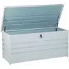 Image de Coffre De Rangement Extérieur 132 X 62 Cm 400 Litres En Acier Galvanisé Gris Clair Idéal Pour Les Accessoires De Jardin Durable Et Décoratif Beliani