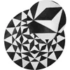 Image de Beliani - Tapis Rond Blanc Et Noir En Peau De Vache Patchwork Pour Intérieur Moderne Et Glamour Ø 140 Cm