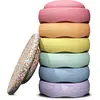 Image de Stapelstein 6er Set mit Board Rainbow Pastell (light red/light orange/light yellow/mint/light blue/ light violet) inkl. Planche Super Coneffti