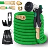 Image de Tresko® Tuyau D'Arrosage Flexible Et Extensible Pour Jardin Extensible De 30m Avec 3 Embouts En Latex Tuyau D'Arrosage Rétractable Vert