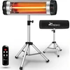 Image de TRESKO Chauffage radiant infrarouge 2500W avec télécommande & couvercle | Chauffage radiant électrique avec 3 niveaux de chauffage | Chauffage radiant pour terrasse intérieur & extérieur | Chauffage radiant infrarouge réglable en hauteur