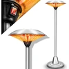 Image de TRESKO Chauffage infrarouge 2500W | Champignon chauffant terrasse électrique avec 2 niveaux de chauffage | Chauffage radiant terrasse intérieur & extérieur | Chauffage radiant sur pied avec affichage LED Chauffage radiant quartz infrarouge