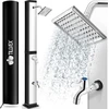 Image de tillvex douche solaire 40L noir/argent avec capot de protection douche de jardin douche de piscine camping piscine solaire extérieure douche à effet pluie