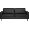 Image de Canapé Fixe 3 Places En Cuir Fendu Noir Confort Optimal Pour Salon Au Design Moderne Beliani