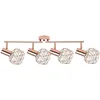 Image de Luminaire Plafonnier Design En Métal Cuivré Avec 4 Abat-jours Géométriques E14 40w Pour Éclairage De Salon Ou Chambre Au Style Moderne Urbain Beliani
