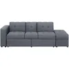 Image de Beliani - Canapé Multi Rangement Convertible 3 Places En Tissu Gris Foncé Avec Fonction Lit Ultra Confortable Et Pratique Pour Salon Moderne