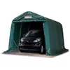 Image de Toolport - 2,4x3,6m Garage, Abri Pvc 800n, H. 2m, Vert Foncé, (type De Sol : Sol Dur)