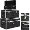 Image de AREBOS set de 3 caisses de transport, boîtes de rangement, aluminium, volume total 200 l, verrouillables, poignées incluses, étanches, caisses de transport, portables