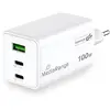 Image de MediaRange Adaptateur de charge rapide GaN 100W (prise UE), 2x USB-C et 1x USB-A, supporte USB-C® Power Delivery et Quick Charge ?, blanc (MRMA123)