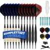 Image de Fléchettes DartPro avec pointe en plastique - 12 fléchettes pour cible électronique [18g] - Set de fléchettes souples avec 6 fléchettes en aluminium + 21 fléchettes en bois
