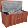 Image de Coffre en acacia WASHINGTON avec film intérieur - 133 x 58 x 55 cm - Coffre en bois pour chaises rembourrées