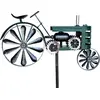Image de DanDiBo Fiche de jardin en métal Tracteur XL 160 cm Tracteur Vert 96106 Carillon Moulin à vent Résistant aux intempéries Décoration de jardin Tige de jardin Fiche de sol