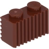 Image de LEGO® 1x2 Briques striées Briques striées rouge-brun - 2877 NOUVEAU Quantité 100x