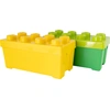 Image de LEGO® 2 Boîtes de rangement Moyenne Verte + Jaune avec couvercle Empilable NOUVEAU Quantité 2 pièces - Chaque mélange est composé individuellement