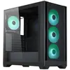 Image de Silentware Flow 110 Black A-RGB Boîtier PC tour Midi, façade en maille avec entrée d'air latérale, fenêtre latérale en verre, 4X 120mm RGB HDB ventilateurs, ATX/mATX/ITX