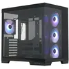 Image de Silentware View A-RGB Black Boîtier PC tour Midi, panneau avant et fenêtres latérales en verre trempé, 4X 120mm RGB ventilateurs PWM, USB-C, ATX/mATX/ITX