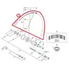 Image de Jante HR Shimano 24 trous pour WH-R501 noir anodisé autocollant rouge