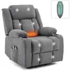 Image de FCH Fauteuil releveur électrique Fauteuil de massage avec fonction massage et chaleur, fauteuil de relaxation avec porte-gobelet, télécommande et poche latérale, TV FauteuilGris foncé