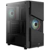 Image de AeroCool Menace Saturn RGB - Tempered Glass Edition - Tour - ATX - panneau latéral avec fenêtre (verre trempé) - pas d'alimentation (ATX) - noir - USB/audio (ACCM-PV20023.11)