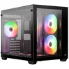 Image de AeroCool Dryft Mini-BK-v2 Boîtier PC, avec 6 ventilateurs RGB préinstallés, Micro-ATX et Mini-ITX, fenêtres avant et latérales en verre trempé, noir