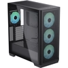 Image de APNX C1 Boîtier PC tour moyenne ATX noir, 4 ventilateurs High Airflow APNX FP1 ARGB fournis, jusqu'à 11 emplacements pour ventilateurs, support pour refroidisseur de liquide 360 mm en haut et sur le côté, 5 ports PWM ARGB