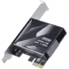 Image de Carte Réseau PCIe MSI HERALD BE9400 WiFi 7 Bluetooth PCIe x1/x4 Pleine hauteur Noir métallisé - Neuf