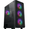 Image de Boîtier PC (sans bloc d'alimentation)     DUO X   Tour Midi   Format E-ATX   4 ventilateurs RGB de 120 mm inclus   Noir