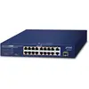 Image de PLANET 16-Port 10/100TX 802.3at PoE Unmanaged Fast Ethernet (10/100) Power over Ethernet (PoE) 1U bleu (FGSD-1821P)
