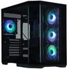 Image de Boîtier BitFenix T10, noir, format ATX, 4 ventilateurs ARGB de 120 mm + contrôleur, USB 3.0, USB-C, design panoramique, couleur noire
