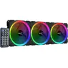 Image de Lot de 3 Ventilateurs de boitier AeroCool Orbit RC RGB 12cm (Noir) avec télécommande #5POURCENT