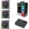 Image de Lot de 3 Ventilateurs de boitier Thermaltake Riing Plus TT Premium RGB - 14cm (Noir) #DEFAULT