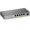 Image de Zyxel GS1350-6HP - Commutateur - Smart - 5 x 10/100/1000 (PoE+) + 1 x Gigabit SFP (Uplink) - Desktop - PoE+ (250 W)