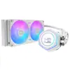 Image de Kit de refroidissement liquide Cooler Master MasterLiquid Atmos II LCD 240mm blanc avec 2 ventilateurs 12 cm, écran LCD sur pompe et RGB - Neuf