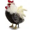 Image de Hahn de 30 cm, poulet, oiseau, volaille, gris et blanc, décoration réaliste, peluche en tissu
