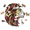 Image de Puzzle en bois coloré - Lion 28 x 31 cm