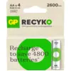 Image de Lot de 4 piles rechargeables GP Batteries ReCyko type AA (LR6) 2600mAh #DEFAULT