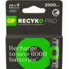 Image de Lot de 2 piles rechargeables GP Batteries ReCyko Pro type AA (LR6) 2000mAh #DEFAULT
