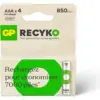 Image de Lot de 4 piles rechargeables GP Batteries ReCyko type AAA (LR3) 850mAh #DEFAULT