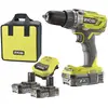 Image de Perceuse-visseuse à percussion RYOBI R18PD3-220S 18V 50Nm 2x2Ah + chargeur 2A avec sac de transport