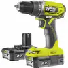 Image de Perceuse-visseuse sans fil compacte 18 V RYOBI R18DD2-220S 40 Nm - Mandrin 10 mm - Avec 2 batteries lithium+ 2,0 Ah et un chargeur 1,5 A